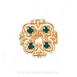 GS471 E - 14 Karat Gold Emerald Slide 